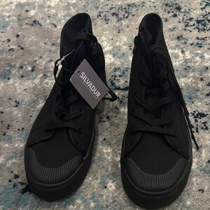Women's Black High-Top Sneakers
